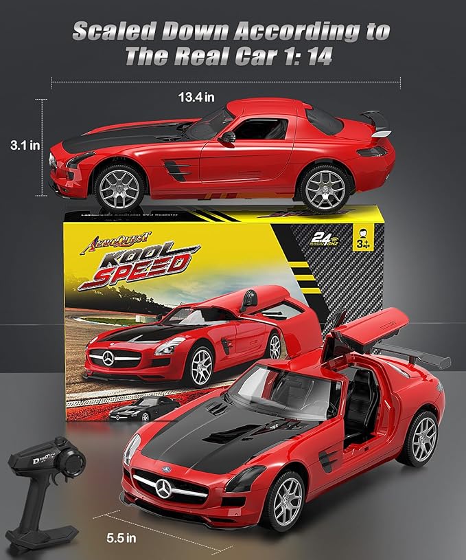 Remote Control Car Officially Licensed Mercedes-Benz AMG GT 1:14 RC Race Car for Boys Girls Birthday Gift (red)