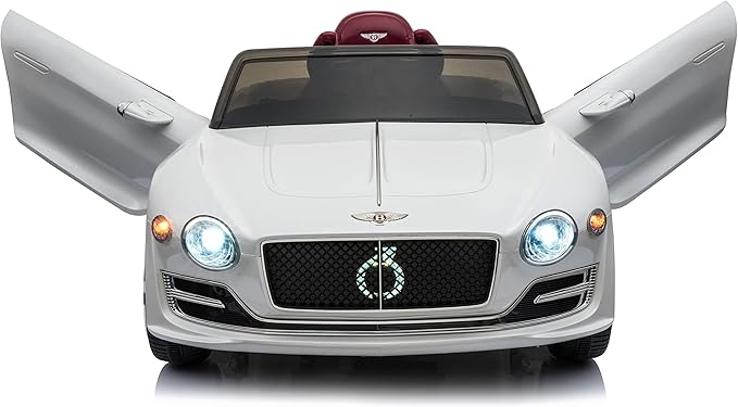 Licensed Bentley EXP12 Kids Ride on Toy Car, 12V Battery Powered Children Electric 4 Wheels w/Parent Remote Control, Foot Pedal, 2 Speeds, Music, Aux, LED Headlights (White)