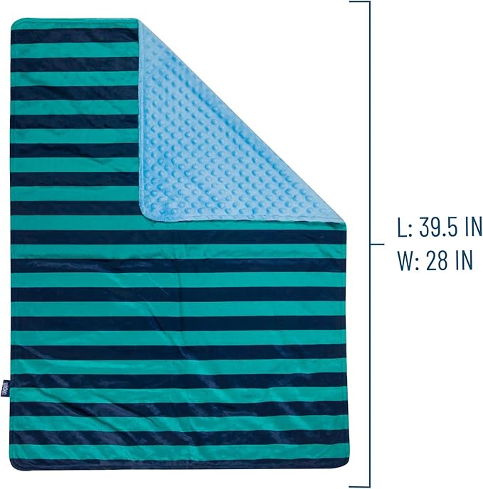 Wildkin Plush Baby Blanket – Soft & Cozy Comfort, Ideal for Toddlers, Travel & Daycare - Blue Stripes