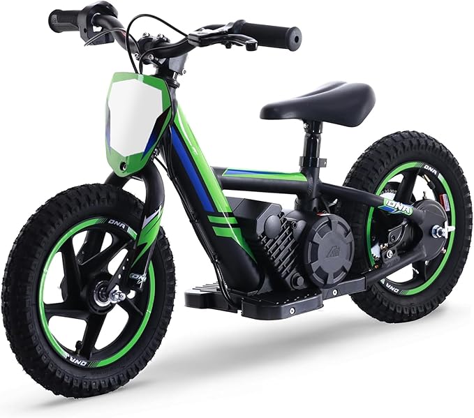 Lightweight Electric Dirt Bike for Kids,170W Racing Motorcycle for Ages 3-6, Detachable Battery, Adjustable Seat, Safe Speeds Up to 10 MPH, Mini Motocross Bike 12" Off Road Tires, Green
