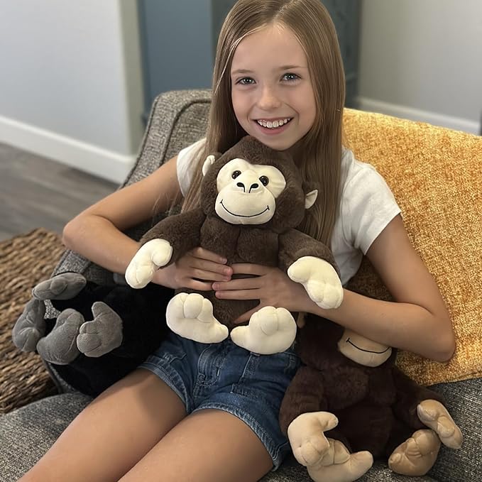 Tezituor 3 Packs Gorilla Stuffed Animals, Orangutan Plush Toy Gifts for Kids 12 Inches