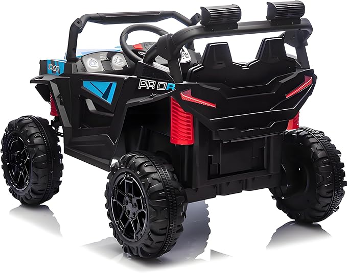 24v Ride On Toys for Big Kids,UTV 2 Seater Ride On Car for Kids,24 Volt Ride On Toys for Boys,W/Remote Control,LED,Music,Bluetooth,4 Shock Absorbers,Toddler 4 Wheeler,Electric Car for(Blue)