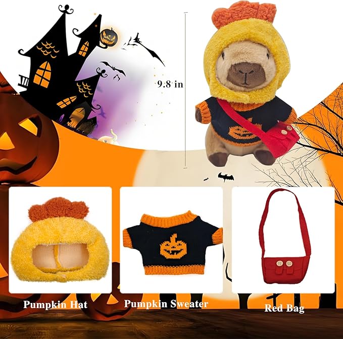 Capybara DIY Plush Doll can be Worn with a hat/Sweater/Bag. Creative and Ever-Changing Capybara Dolls are Stuffed Animal Birthday Gifts for Boys and Girls.