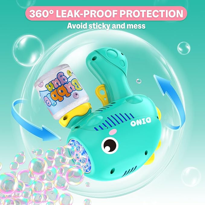 2 Pack Bubble Gun Machine for Kids, Automatic Light Up Bubble Blower with 2 Bottles 10 Bags Refill Solution, 10 Holes Bubble Guns Blaster for Toddlers, Outdoor Toys Gifts, Wedding Party Favor