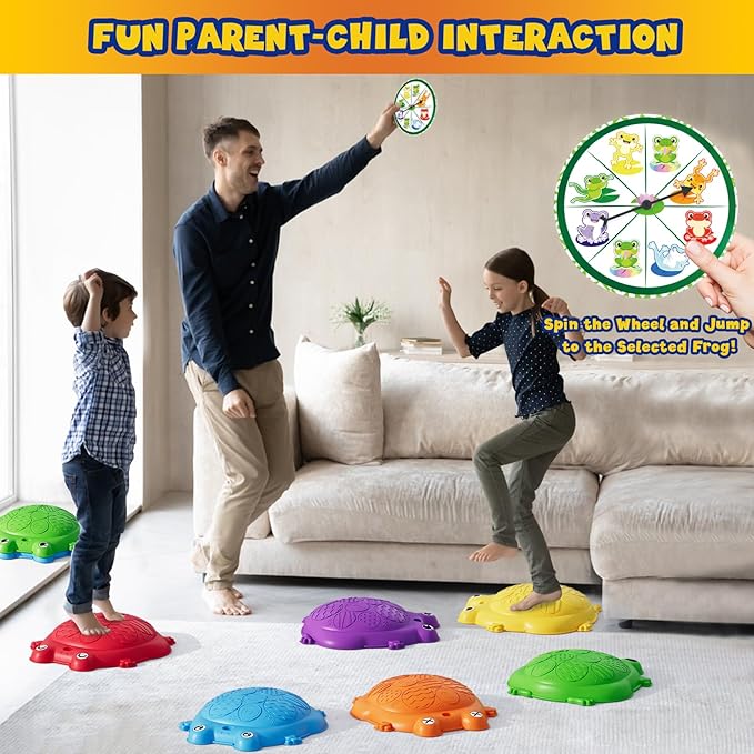 Stepping Stones for Kids, 8PCS Non-Slip Balance Steps Stones for Toddler 1-3, Obstacle Courses Sensory Toys, Coordination Game Gift for Boys Girls Indoor Outdoor Play Ages 3-5