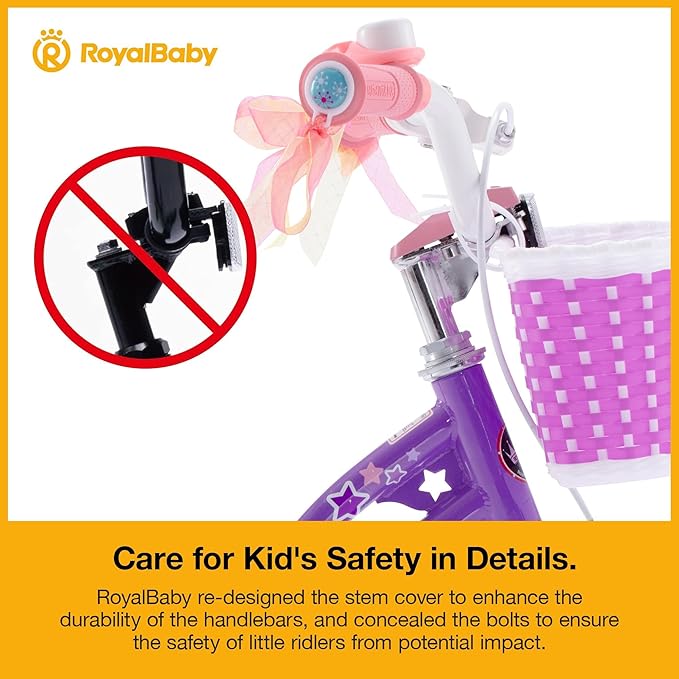 RoyalBaby Girls Bike Classic & EZ Kids Bike, Balance and Pedal Bicycle, 12 14 16 18 20 Inch Toddlers to Big Kids 3-10 Years