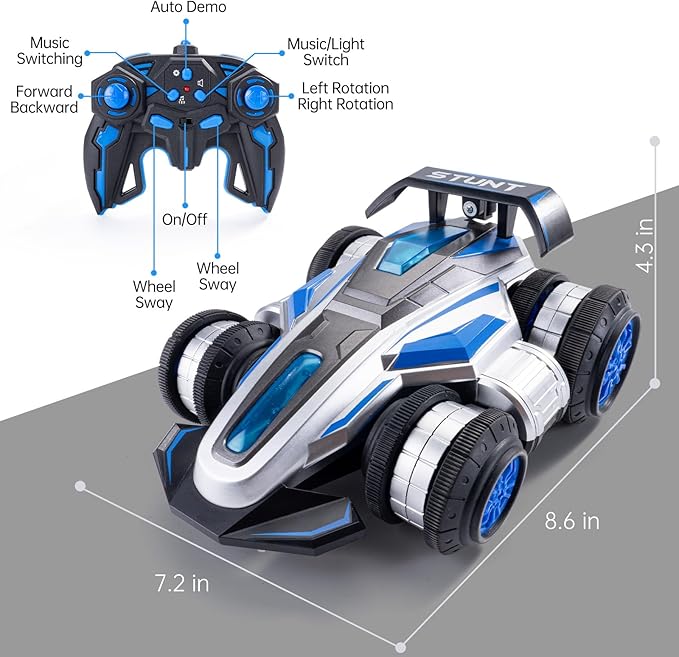 1:14 Scale RC Stunt Car, 360° Rotating Remote Control Car, 2.4GHz 4WD RC Car for Kids, Ages 6-12 Racing,4WD Drift Truck for Boys Girls Birthday Gift