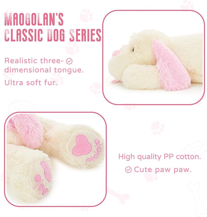 MaoGoLan 52“ Giant Stuffed Puppy Dog Animal,Ultra Soft Large Dog Plush Soft Plush Dog Pillow Toy for Girls,Kids,Puppy Lover