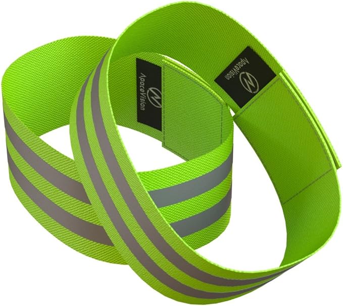 Reflective Ankle Bands (4 Bands/2 Pairs) | High Visibility and Safety for Jogging/Cycling/Walking etc | Works as Wristbands, Armband, Leg Straps | Accessories for Sports/Running Gear