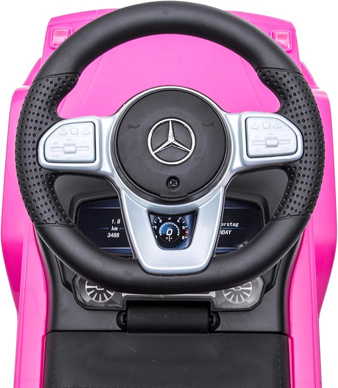 Best Ride On Cars Kids Outdoor Stroller Mercedes G-Wagon Push Car with Working Lights, Horn, and Music for Ages 1 to 3 years, Pink