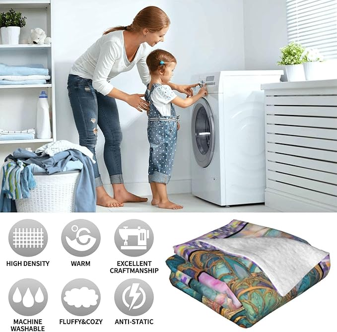 Dragonfly Throw Blanket for Women, Dragonflies Decor Fleece Blanket Gifts for Boys Girls, Warm Cozy Soft Flannel Stuff for Bed Sofa Couch 50" x 40"