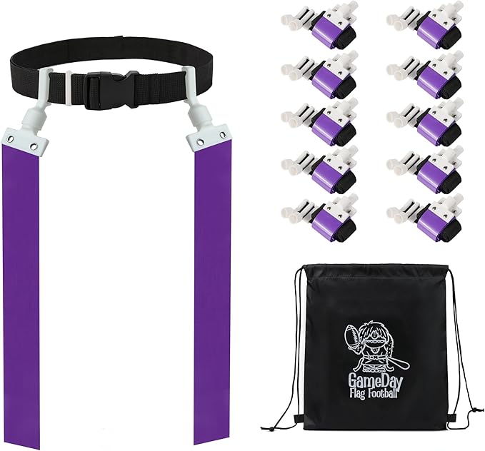 Gameday Flag Football Set – Kits for 2–14 Players w/Belts, Agility Cones & Carry Bag – Available in Multi Colors & Sizes