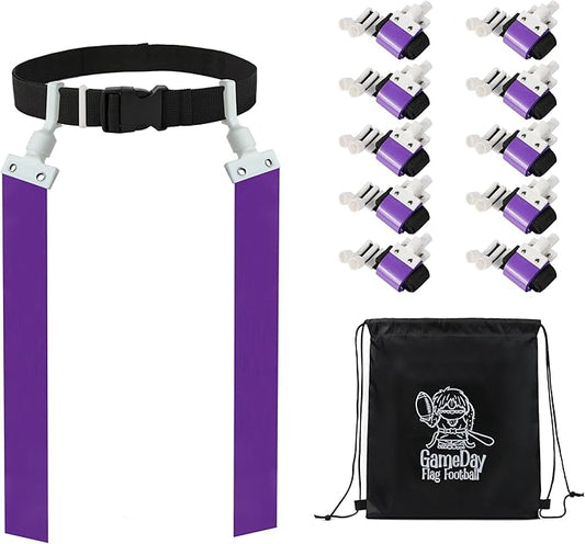 Gameday Flag Football Set – Kits for 2–14 Players w/Belts, Agility Cones & Carry Bag – Available in Multi Colors & Sizes