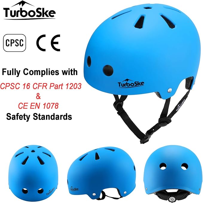 Skateboard Helmet, BMX Helmet, Multi-Sport Helmet, Bike Helmet for Kids, Youth, Men, Women