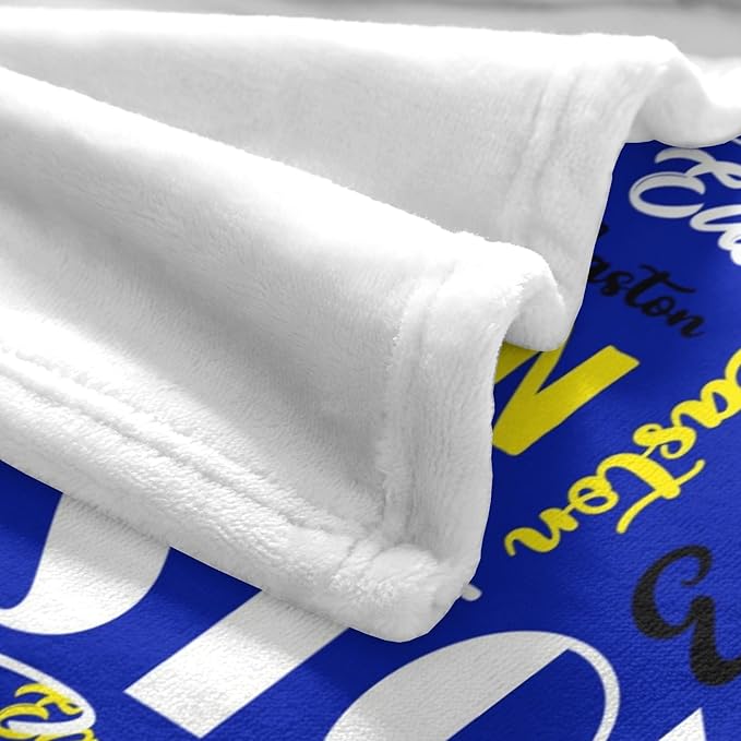 Name Blanket Personalized Blanket for Adult Kids Flannel Customize Throw Blanket Custom (Color 21, 50 x 60 Inches)