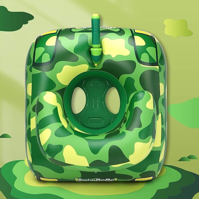 Swimbobo Toddler Pool Float with Seat Boat Inflatable Ride-on Airplane Pirates Sharks Car for Kids Outdoor Toys