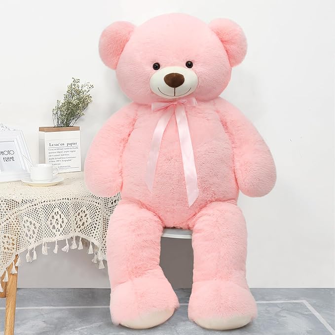Tezituor 59” Pink Big Teddy Bear, 5ft Giant Stuffed Animal Plush,Soft Bear Gifts for Christmas, Birthday,Valentine, Baby Shower