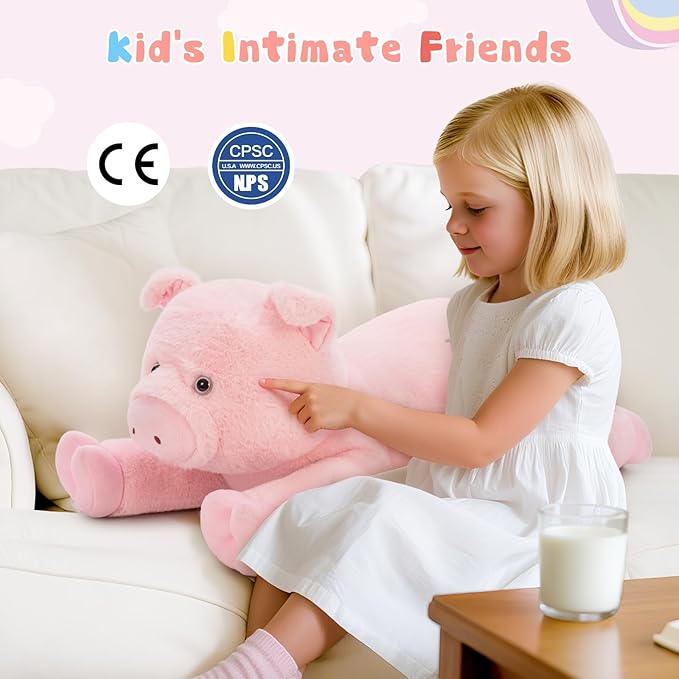 MaoGoLan Giant Pig Stuffed Animal Plush Toy, 31.5 Inches Oversize Soft Pig Plushie for Kids Girls Boys, Snuggle Cute Stuffed Farm Animal Gift for Christmas Birthday