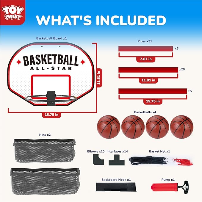 TOY Life Basketball Arcade Game Indoor for Kids - Electronic Basketball Shooting Game for Boys Age 4 5 6 7 8, Portable Basketball Hoop Arcade Set with Score Counter for Boys 8-12