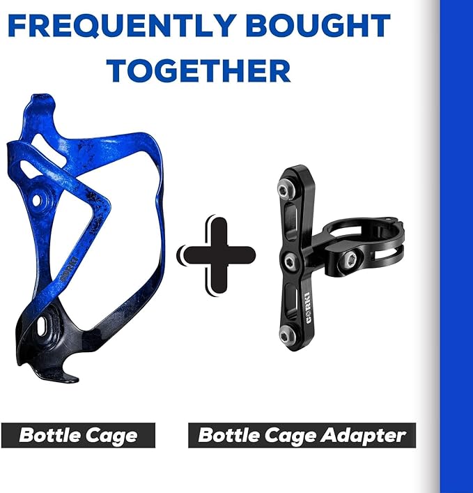Bike Water Bottle Holder Bicycle Cage for Mountain Road MTB Gravel Adult Bikes Cycling Universal Carrier Rack 2 Pack Aluminum Alloy Ultralight Kettle Drink Accessories Blue Black