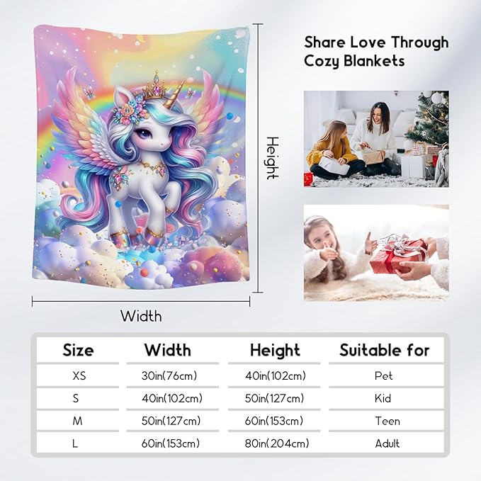 Mermaid Blanket for Girls Blankets Gifts - 60x80 Inches Cozy Flannel Throw for Kids Toddler