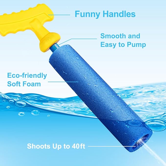 Water Guns 6 Pack Swimming Pool Toys Water Blaster Set 40 Ft Range Beach Summer Party Outdoor Water Toys for Boys Girls Adults Kids Age 3-12 Years Old