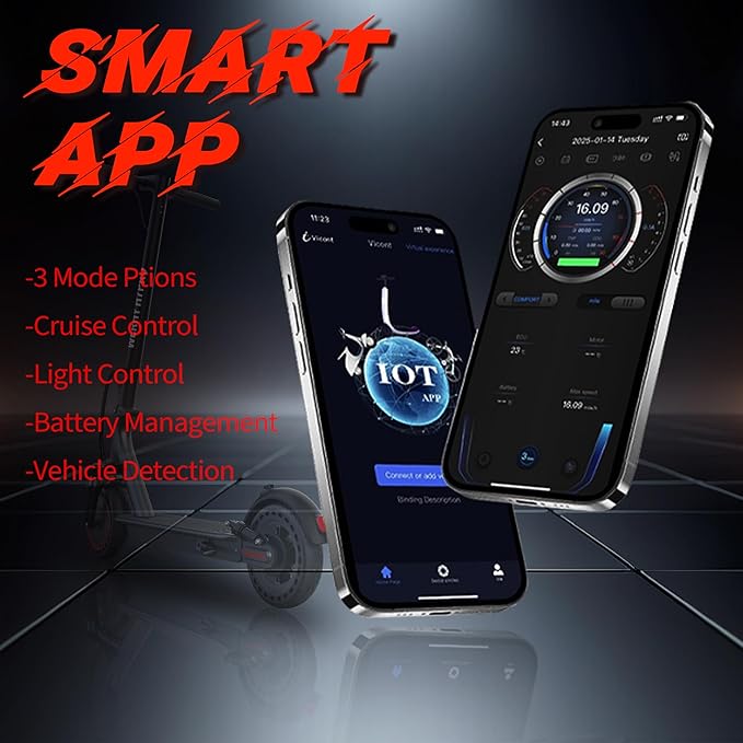 WERHY Electric Scooter, 350W/500W Motor, Top Speed 19/22 mph, Max 16/23/25/28Miles Ranges, Foldable E Scooter for Adults