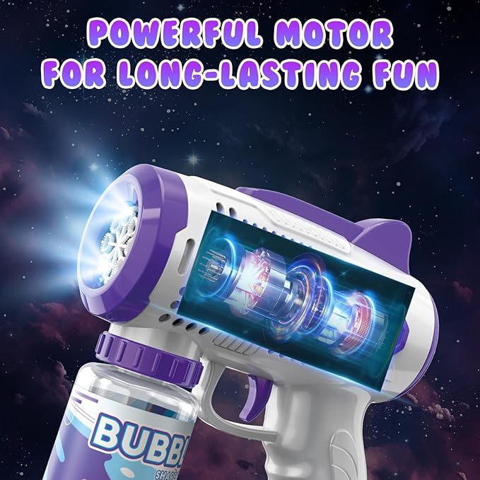 3 Pack Bubble Guns with Bubbles Solution: Automatic Bubble Maker Machine for Boys Girls, Bubble Guns Outdoor Toys for Toddlers, Party, Wedding Birthday Gifts for Ages 3 4 5 6 7 8 Year Old Kid