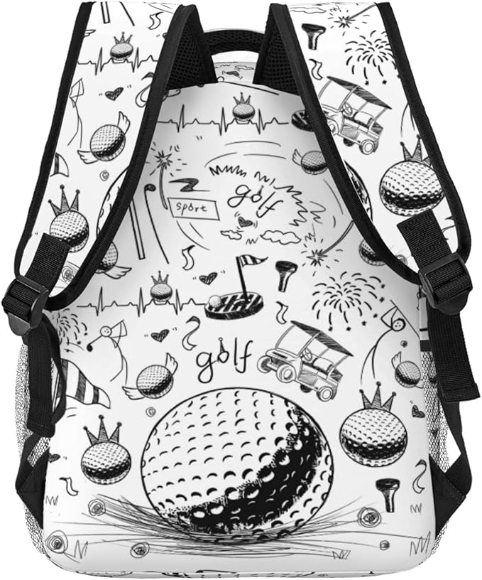 Golf Backpack 16 Inch School Backpacks 3D Print Lightweight Ball Bookbag Casual Sport Daypack Travel Bag for Kids Girls Boys Men Gifts