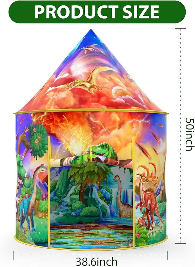 Wilwolfer Dinosaur Tent for Kids: Dinosaur Toys for Kids-Outdoor Toys for Toddlers-Great Gift for Boys and Girls