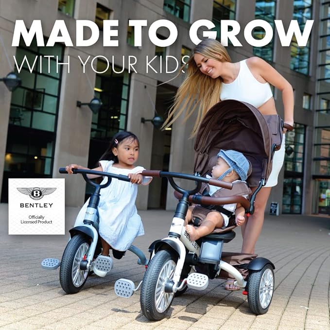 Bentley Kids Trike - All Terrain Toddler Bike 6-in-1, Officially Designed by Bentley Motors UK; Baby to Big Kid Tricycle is a Compelling Statement of Performance & Luxury, Jetstream Blue (6m-5y+)