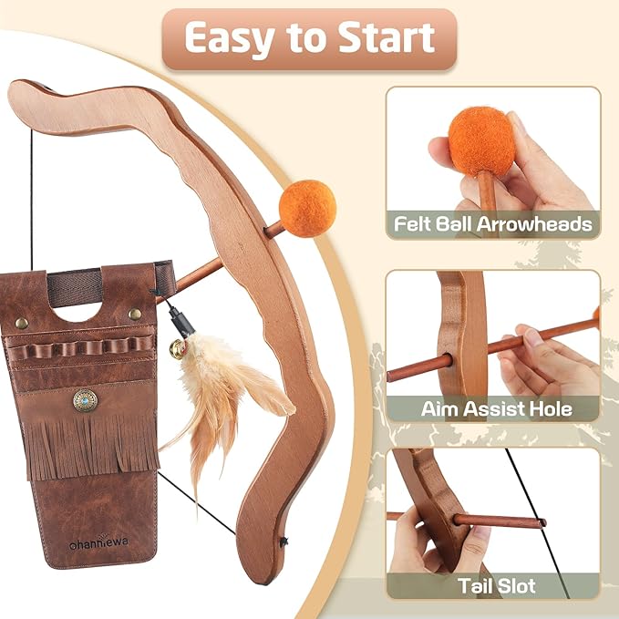 Bow and Arrow for Kids Wooden Archery Toy for Aged 3+, Archery Set with 6 Arrows,Targets and Quiver, Indoor and Outdoor Toys for Children Boys & Girls