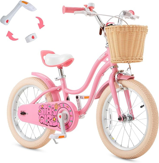 RoyalBaby Girls Bike Classic & EZ Kids Bike, Balance and Pedal Bicycle, 12 14 16 18 20 Inch Toddlers to Big Kids 3-10 Years