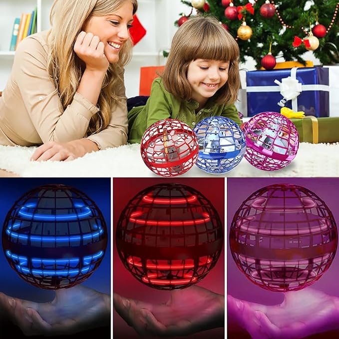 2 Pack-2025 Upgraded Flying Orb Ball Toy, Hover Boomerang Ball Spinner Mini Drone - Magic Floating Galactic Fly Spinning Orb, for Boys Girls and Kids