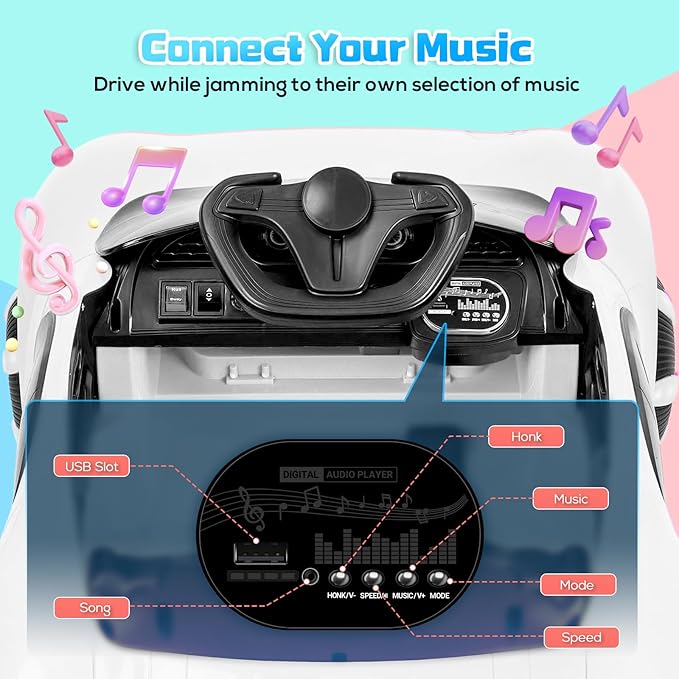 SEALIGHT 12V Kids Ride On Car Truck w/Parent Remote Control, Electric Car for Kids Children Ride On Truck Toddler Electric Vehicle with Double Doors/Safety Belt/LED Lights/Music Player/Bluetooth