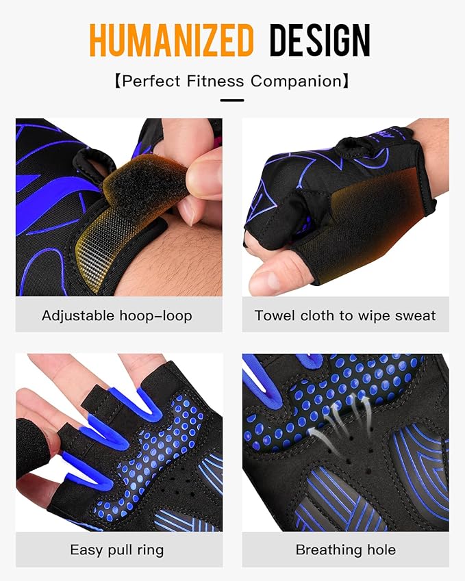 ATERCEL Cycling Gloves - Men's Bicycle Gloves for Cycling, Workout, Gym, Training, Weight Lifting, Outdoor, Dirt Bike, Mountain Bike, Riding