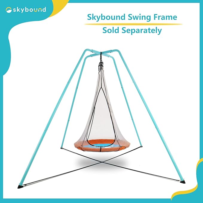 SkyBound Tree Swing Saucer Swing - 600LB Weight Capacity - Outdoor Swing with Hanging Straps - Waterproof Tree Swings for Kids - Tire Swings for Trees - Durable Flying Swing Seat for Children