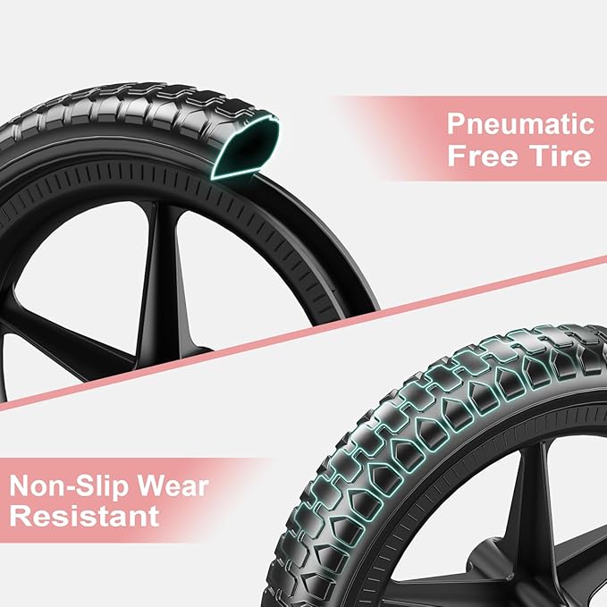 SEREED Toddler Balance Bike 2 Year Old, No Pedal Kids Toy Bike for 2-5 Years Old, Tool-Free Adjustment, Gift for 2-3 Girls, Customize Plate with 3pcs Stickers (Pink)