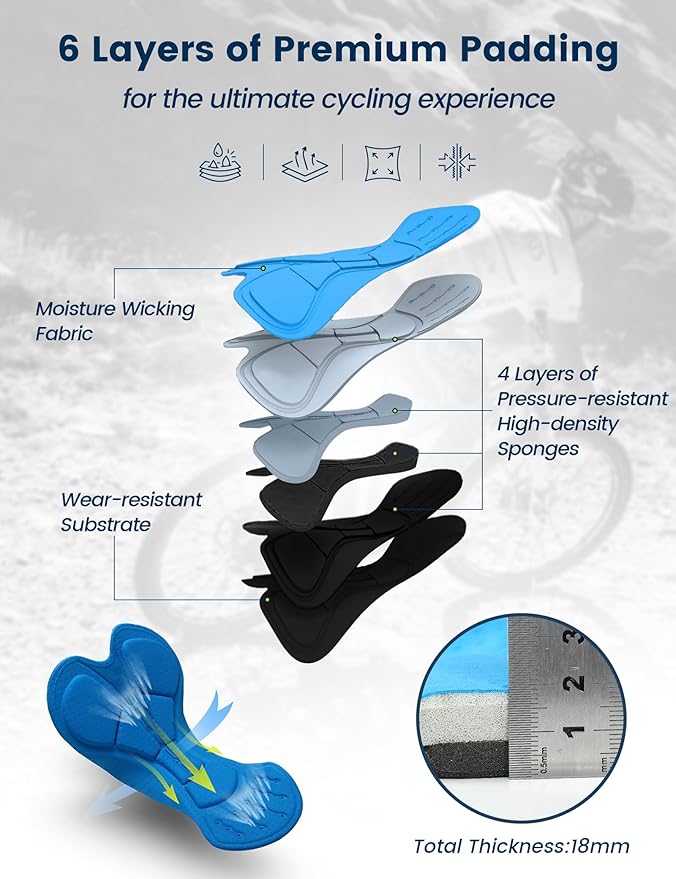 Nepest Men's Bike Shorts 4D Padded Cycling Road Biking Riding Biker Bicycle Mountain Cycle Shorts Zipper Pockets