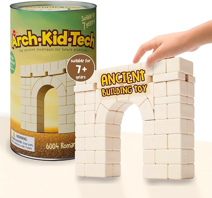 Taksa Toys Ancient Roman Arch Stem Toys Premium Educational Stackable Building Blocks, for Kids Ages 7 8 9 10+ Years Old, Indoor Architectural Kit Construction Games, Montessori Children Toys 69 Pcs