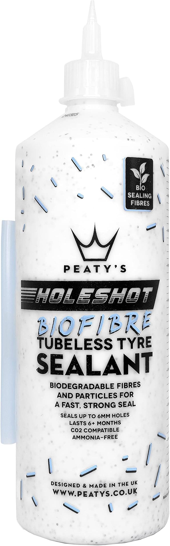 Peaty's Holeshot Biofibre Tubeless Tire Sealant, Fast Acting Puncture Repair for MTB, Road and Gravel Bikes