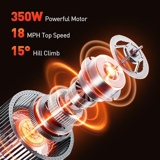 Electric Scooter, 350W Powerful Motor, 21 Miles Long Range, 18 MPH Max Speed, 8.5" Pneumatic Tires, Drum Brake & UL Certified, Headlight, Foldable Lightweight Commuting E Scooter for Adults 14+