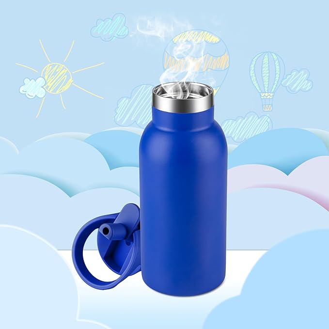 12oz Kids Water Bottle – Insulated Stainless Steel Bottle with Straw Lid, BPA-Free, Leak-Proof, for Toddlers & School Use