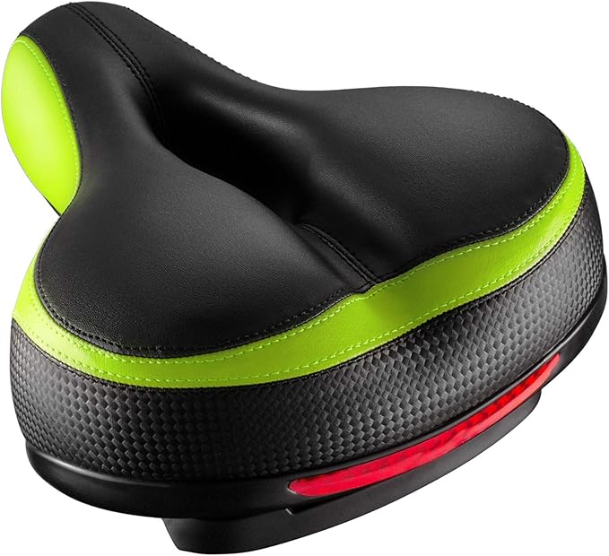 Bike Seat, Most Comfortable Bicycle Seat Dual Shock Absorbing Memory Foam Waterproof Bicycle Saddle Bike Seat Replacement with Refective Tape