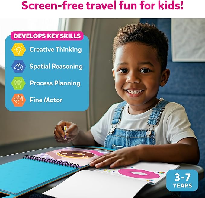 Skillmatics Reusable Sticker Activity Book - Peelies, 100+ Reusable Stickers, 6 Pictures, Mess-Free Fun for Kids, Creative Play & Travel Toy, Gifts for Boys & Girls Ages 3, 4, 5, 6, 7