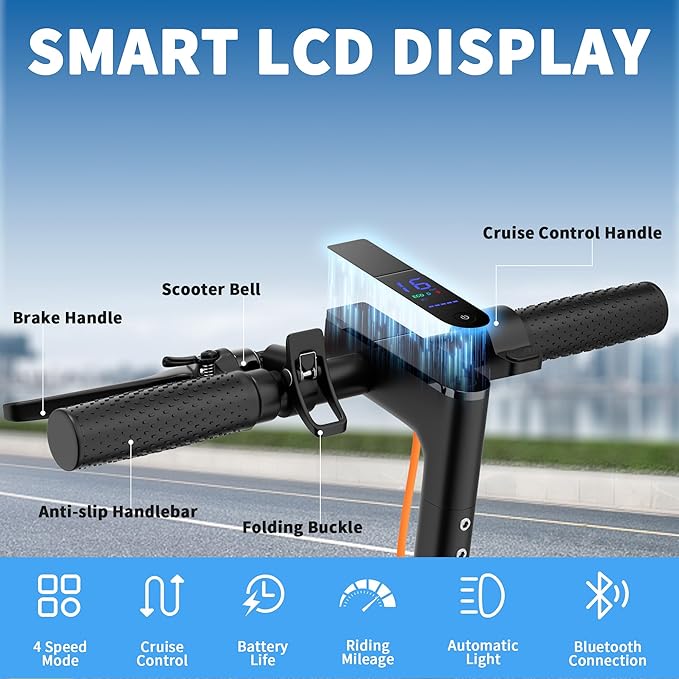 Electric Scooter for Adults, Folding E Scooter with 350W/500W Motor 16/21 Mph Top Speed, Max 19-23 Miles Long Range, 8.5''/10'' Solid Tires Commuting Scooters with Dual Brakes System, APP