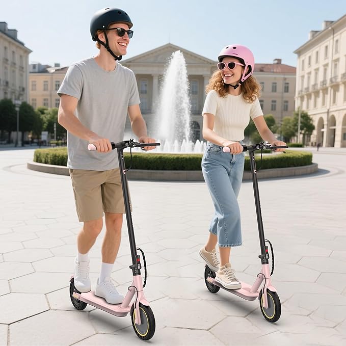 Electric Scooter, 350W/500W Powerful Motor, 19/22 MPH Max Speed, 15/21/28 Miles Range, with 8.5"/10" Solid Tires, Lightweight Foldable Kick Scooter with Dual Braking Systems, Smart APP, Cruise Control
