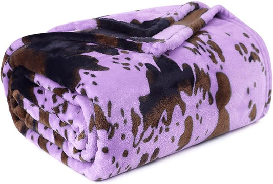 Cute Small Blankets Soft Cozy Purple Blanket Lightweight Lavender Throw Blanket Purple Decor Gifts Stuff for Women Girls Kids