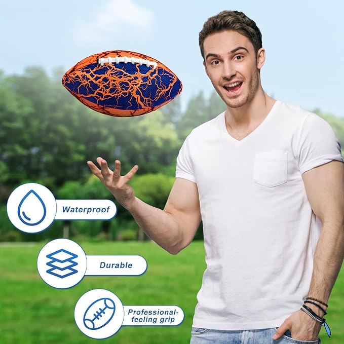 Jasonwell Pool Beach Water Football - 2 Pack Waterproof Football Strong Grip Fun Pool Toys Games for Swimming Pools Beach Lake Park Backyard Outdoor Play for Kids Children Teens Adults Family