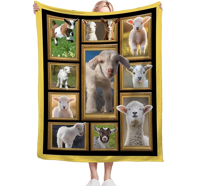 Sheep Blanket Fleece Soft Warm Plush Sheep Animal Throw Blanket Lightweight Plush Fuzzy Cozy Cute Lamb Blankets for Lover Kids Adult Suitable for Couch Sofa Bed 60"X50"